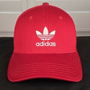 Adidas Hat Red White Flex Fit L/XL Outdoor Hunt Fish Golf Skate Baseball Cap